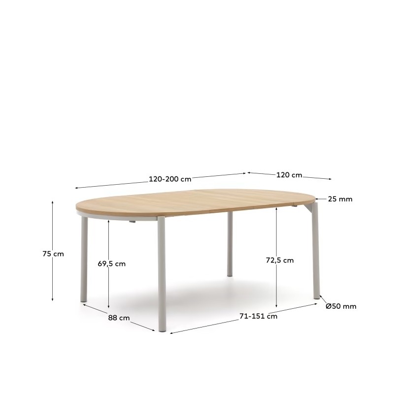 Mesa extensível redonda Montuiri