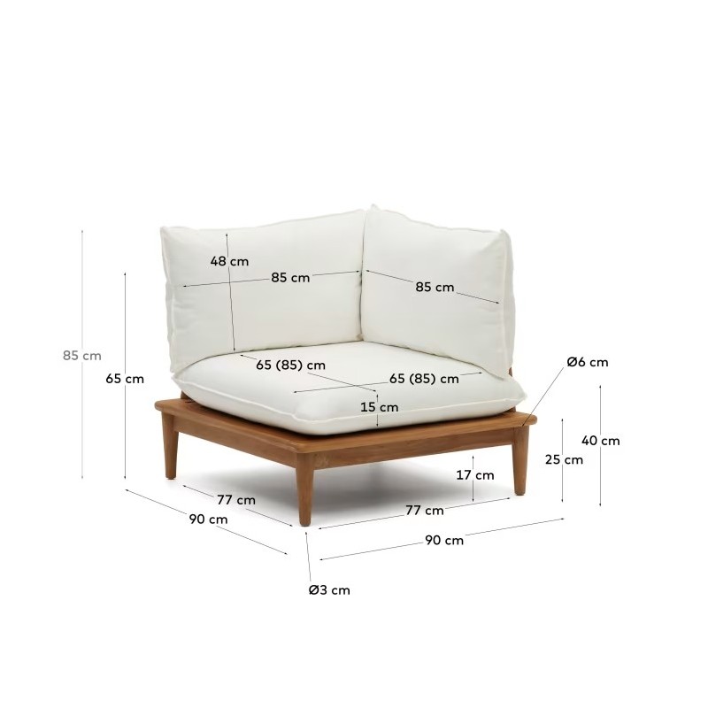 Cadeirão modular de canto Portitxol